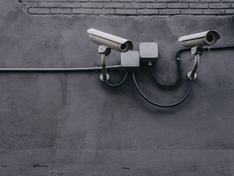 Stock photo of security cameras